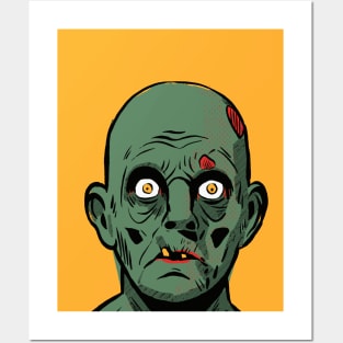 Scary Zombie Head Posters and Art